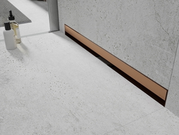 Mexen Flat Wall Wandlinienablauf 2-in-1 80 cm, gebürstetes Kupfer - 1C30080