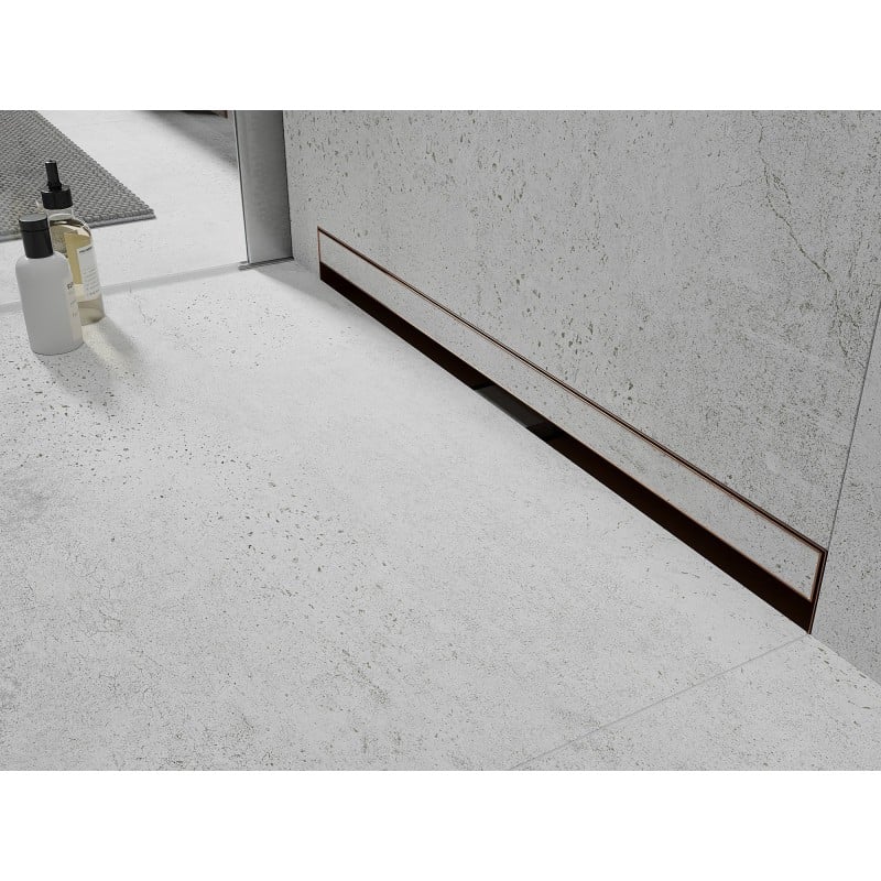 Mexen Flat Wall Wandlinienablauf 2-in-1 80 cm, gebürstetes Kupfer - 1C30080