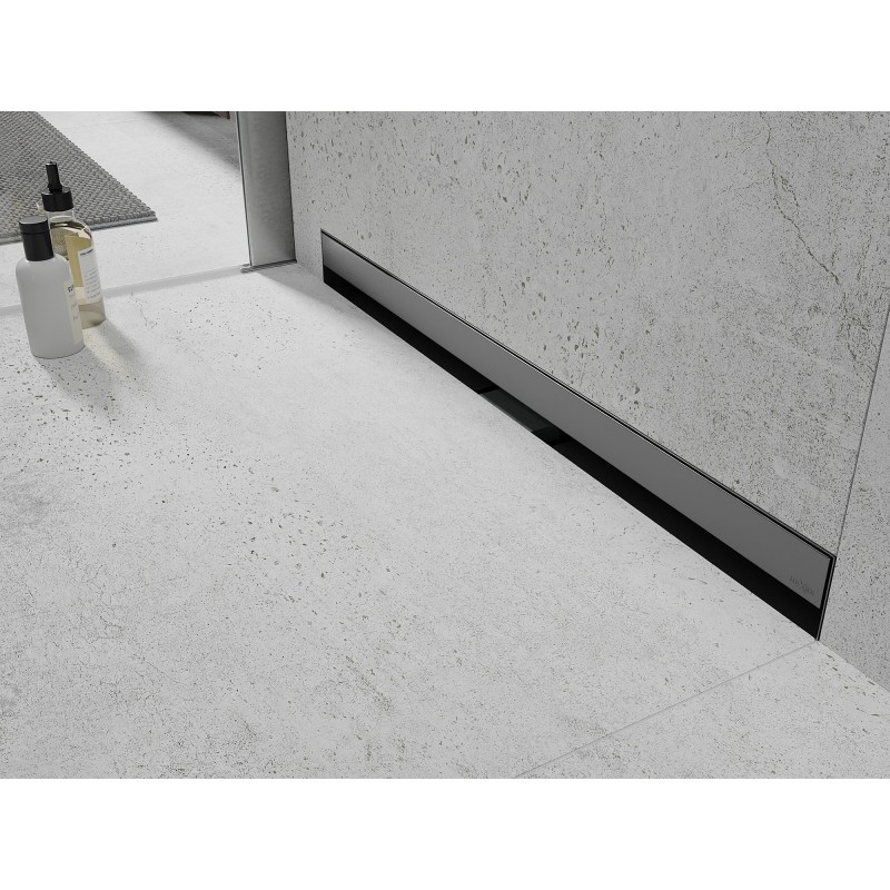 Mexen Flat Wall wandmontierter Linienablauf 2-in-1 90 cm, gebürstetes Gun Gray - 1E30090
