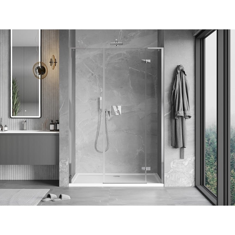 Mexen Mist-H L Duschabtrennung, rechts öffnend 120 cm, transparent, Chrom - 8A5L-120-001-01-00-P