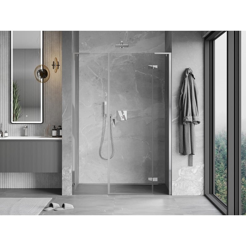 Mexen Mist-H L Duschdrehtür rechts 140 cm, transparent, Chrom - 8A5L-140-001-01-00-P