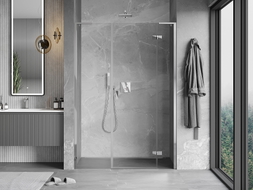 Mexen Mist-H L Duschdrehtür rechts 155 cm, transparent, Chrom - 8A5L-155-001-01-00-P