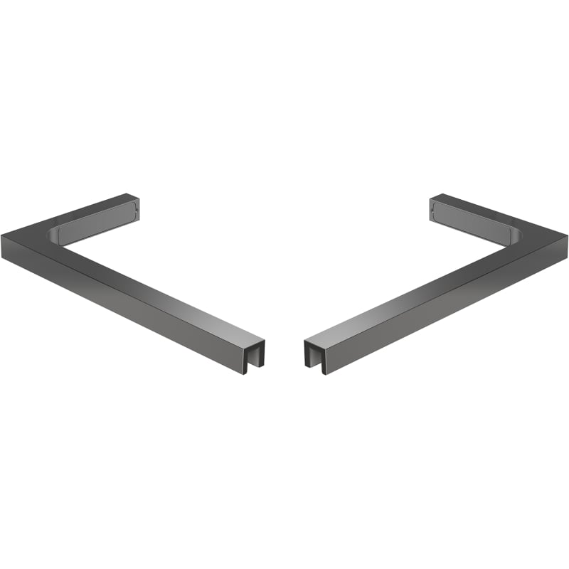 Mexen Uni-L1 Set aus L-förmigen Winkelstützen für Duschtüren und Duschwände 6–8 mm, Gun Metal - 830-12-95