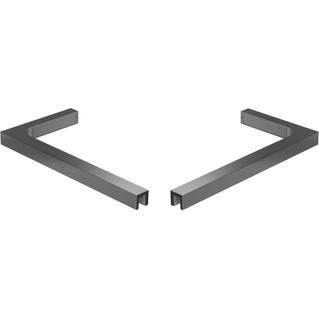 Mexen Uni-L1 Set aus L-förmigen Winkelstützen für Duschtüren und Duschwände 6–8 mm, Gun Metal - 830-12-95