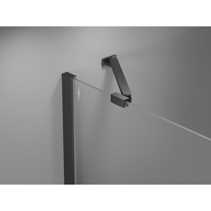 Mexen schräger Halter für Duschwände und -türen 6-8 mm, gebürstetes Gun Gray - 830-09-66