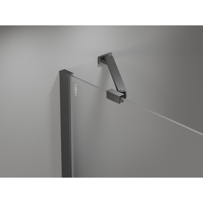 Mexen schräger Halter für Duschwände und -türen 6-8 mm, Gun Metal - 830-09-95