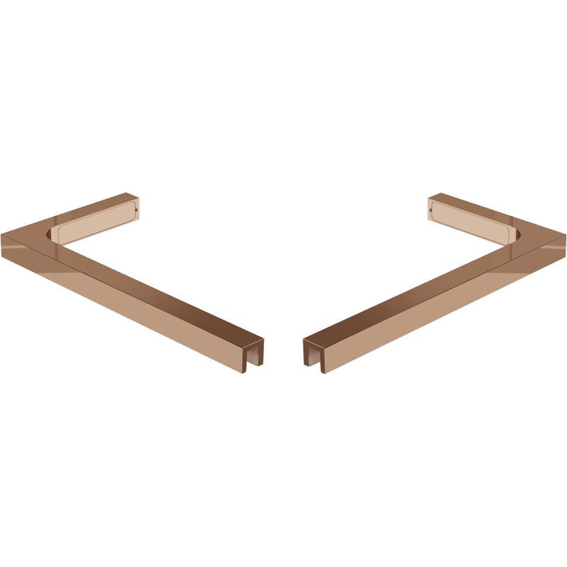 Mexen L-förmiges Winkelhalter-Set für Duschwände 10 mm, Roségold - 800-07-60