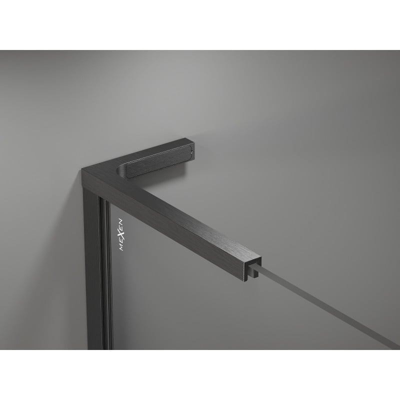 Mexen L-förmiges Winkelhalter-Set für Duschwände 10 mm, gebürstetes Gun Gray - 800-07-66