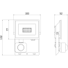 Mexen Luxpro LED-Strahler mit Bewegungsmelder, 10W, Neutral - 4000K, 900 lm, schwarz - L235-010-40-70