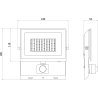 Mexen Luxpro LED-Fluter mit Bewegungsmelder, 50W, Neutral - 4000K, 4500 lm, schwarz - L235-050-40-70