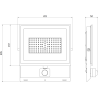 Mexen Luxpro LED-Flutlicht mit Bewegungsmelder, 70W, Neutral - 4000K, 6300 lm, schwarz - L235-070-40-70