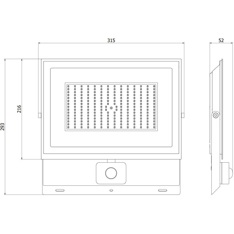 Mexen Luxpro LED-Flutlicht mit Bewegungsmelder, 150W, Kalt - 6500K, 13500 lm, schwarz - L235-150-65-70