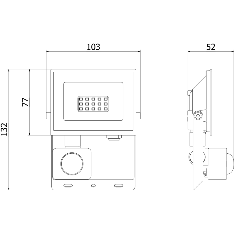 Mexen Luxpro+ LED-Fluter mit Bewegungsmelder, 10W, Neutral - 4000K, 1100 lm, weiß - L236-010-40-20