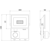 Mexen Luxpro+ LED-Fluter mit Bewegungsmelder, 10W, Neutral - 4000K, 1100 lm, weiß - L236-010-40-20