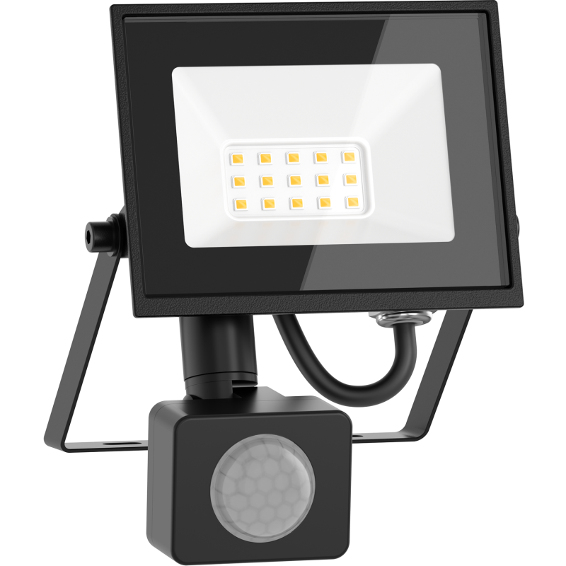 Mexen Luxpro+ LED-Fluter mit Bewegungsmelder, 10W, Kalt - 6500K, 1100 lm, schwarz - L236-010-65-70