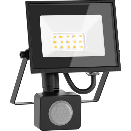 Mexen Luxpro+ LED-Fluter mit Bewegungsmelder, 10W, Kalt - 6500K, 1100 lm, schwarz - L236-010-65-70