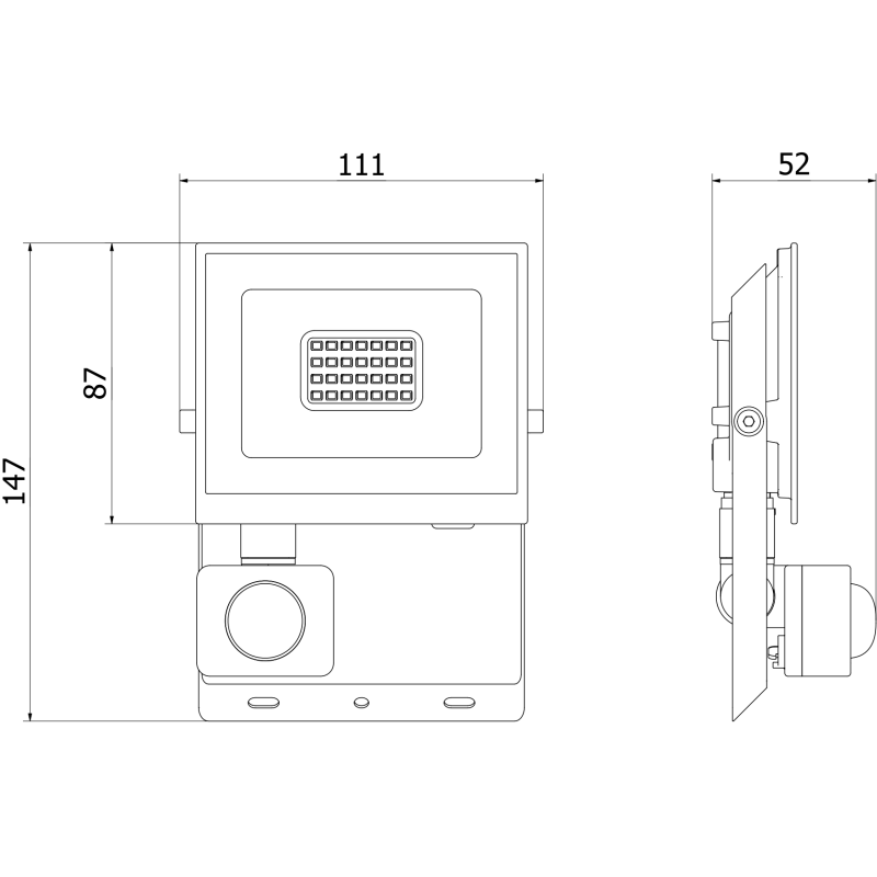 Mexen Luxpro+ LED-Fluter mit Bewegungssensor, 20W, Neutral - 4000K, 2200 lm, schwarz - L236-020-40-70