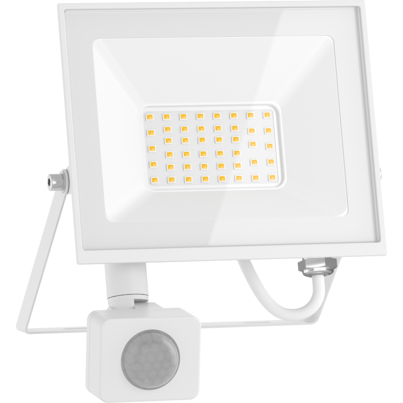 Mexen Luxpro+ LED-Strahler mit Bewegungsmelder, 30W, Kaltweiß - 6500K, 3300 lm, weiß - L236-030-65-20