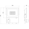 Mexen Luxpro+ LED-Strahler mit Bewegungsmelder, 30W, Neutral - 4000K, 3300 lm, weiß - L236-030-40-20