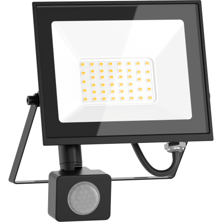 Mexen Luxpro+ LED-Strahler mit Bewegungsmelder, 30W, Neutral - 4000K, 3300 lm, schwarz - L236-030-40-70
