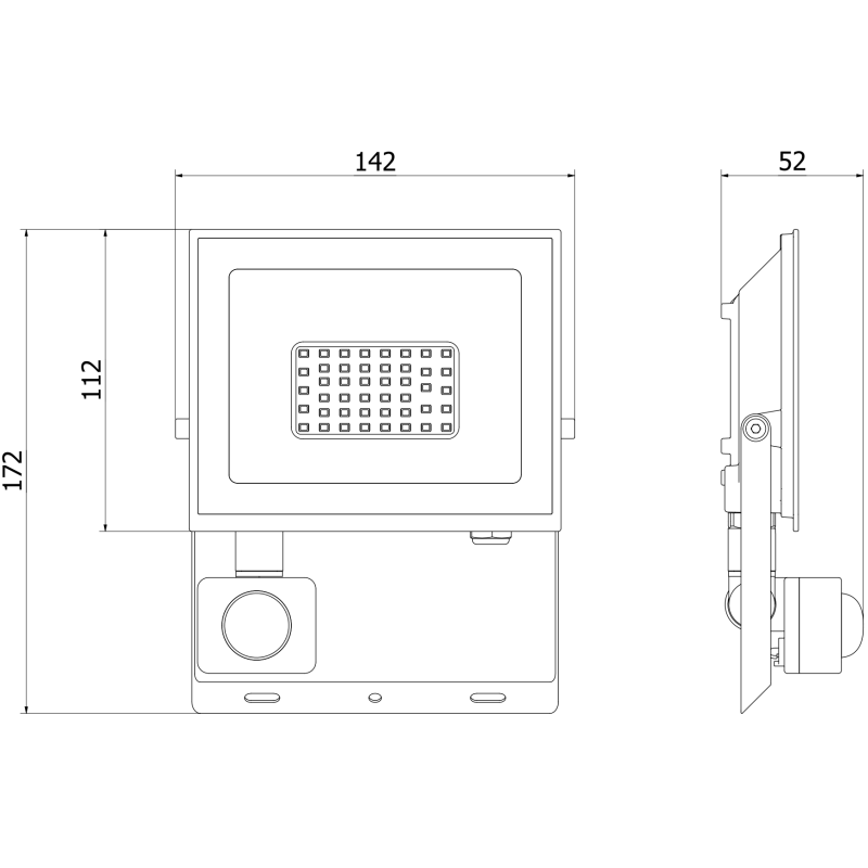 Mexen Luxpro+ LED-Flutlicht mit Bewegungssensor, 30W, Kalt - 6500K, 3300 lm, schwarz - L236-030-65-70