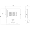Mexen Luxpro+ LED-Strahler mit Bewegungsmelder, 50W, Neutral - 4000K, 5500 lm, weiß - L236-050-40-20