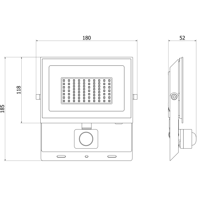 Mexen Luxpro+ LED-Fluter mit Bewegungssensor, 50W, Kalt - 6500K, 5500 lm, weiß - L236-050-65-20
