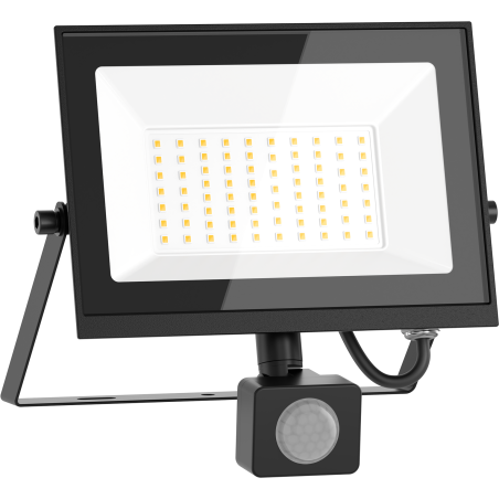Mexen Luxpro+ LED-Flutlicht mit Bewegungsmelder, 50W, Neutral - 4000K, 5500 lm, schwarz - L236-050-40-70