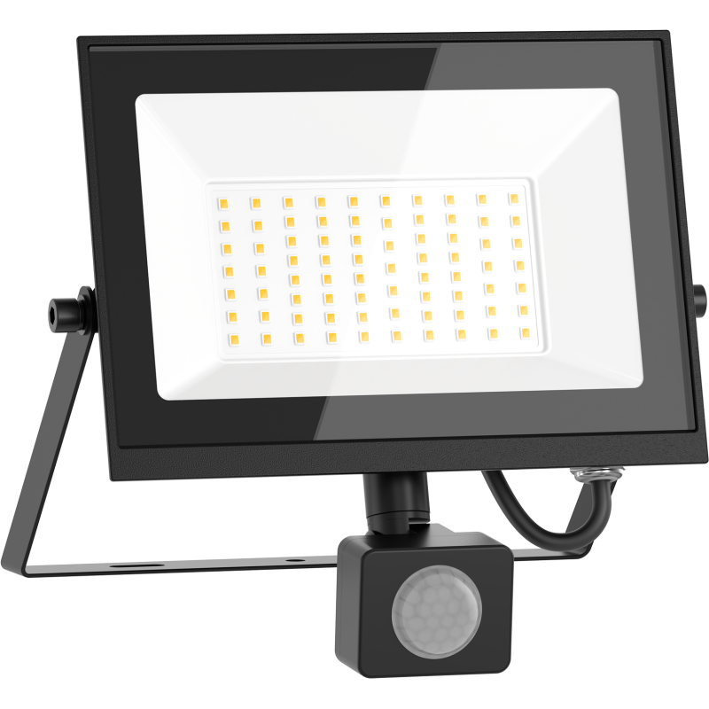 Mexen Luxpro+ LED-Strahler mit Bewegungsmelder, 50W, Kalt - 6500K, 5500 lm, schwarz - L236-050-65-70