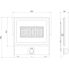 Mexen Luxpro+ LED-Strahler mit Bewegungsmelder, 70W, Neutral - 4000K, 7700 lm, weiß - L236-070-40-20