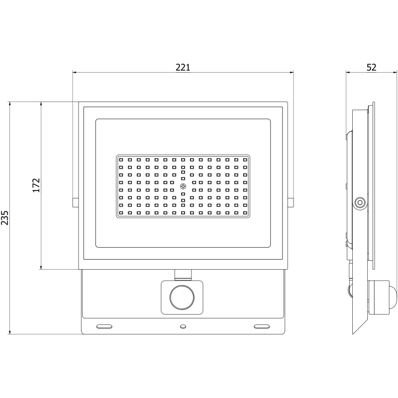 Mexen Luxpro+ LED-Flutlicht mit Bewegungssensor, 70W, Kalt - 6500K, 7700 lm, schwarz - L236-070-65-70