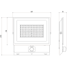 Mexen Luxpro+ LED-Flutlicht mit Bewegungsmelder, 100W, Neutral - 4000K, 11000 lm, weiß - L236-100-40-20