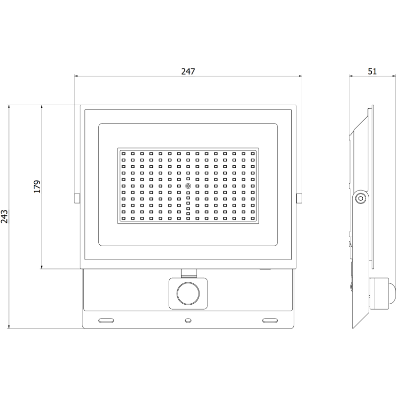 Mexen Luxpro+ LED-Flutlicht mit Bewegungssensor, 100W, Neutral - 4000K, 11000 lm, schwarz - L236-100-40-70