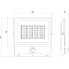 Mexen Luxpro+ LED-Strahler mit Bewegungsmelder, 100W, Kalt - 6500K, 11000 lm, schwarz - L236-070-65-70 - L236-100-65-70