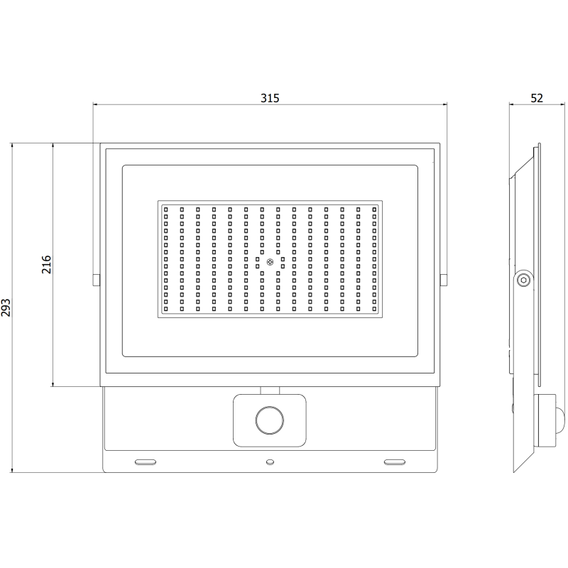 Mexen Luxpro+ LED-Fluter mit Bewegungssensor, 150W, Kalt - 6500K, 16500 lm, schwarz - L236-150-65-70