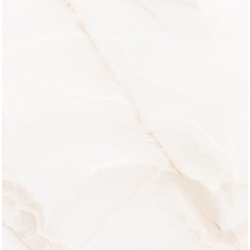 Mexen Onyx Weißer glasierter Rektifikat-Gres G1, Boden- und Wandfliese 60 x 60 cm, glänzend - TL106-060-060-01