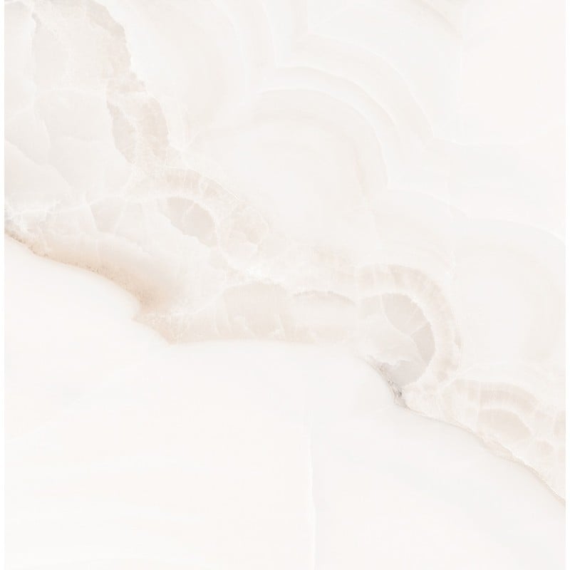 Mexen Onyx Weißer glasierter Rektifikat-Gres G1, Boden- und Wandfliese 60 x 60 cm, glänzend - TL106-060-060-01