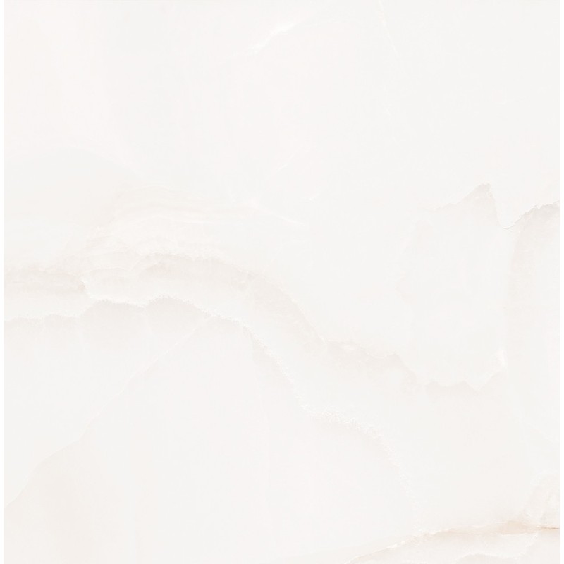 Mexen Onyx Weißer glasierter Rektifikat-Gres G1, Boden- und Wandfliese 60 x 60 cm, glänzend - TL106-060-060-01