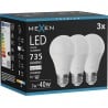 Mexen Nova 3x LED-Glühbirne E27, A60, 7W, Neutral - 4000K, 735 lm - L100-E27-0740-01x03