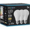 Mexen Nova 3x LED-Glühbirne E27, A60, 8W, Warm - 3000K, 840 lm - L100-E27-0830-01x03
