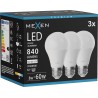 Mexen Nova 3x LED-Glühbirne E27, A60, 8W, Neutral - 4000K, 840 lm - L100-E27-0840-01x03