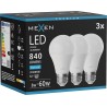 Mexen Nova 3x LED-Glühbirne E27, A60, 8W, Kalt - 6500K, 840 lm - L100-E27-0865-01x03