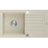 Mexen Pablo Granitspüle 1-Becken mit Abtropffläche 752 x 436 mm, beige, Siphon verchromt - 6510751010-69