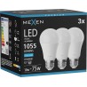 Mexen Nova 3x LED-Glühbirne E27, A60, 10W, Kalt - 6500K, 1055 lm - L100-E27-1065-01x03
