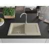 Mexen Pablo Granitspüle 1-Becken mit Abtropffläche 752 x 436 mm, beige, Siphon verchromt - 6510751010-69
