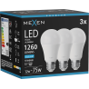 Mexen Nova 3x LED-Glühbirne E27, A60, 12W, Kalt - 6500K, 1260 lm - L100-E27-1265-01x03