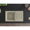 Mexen Pablo Granitspüle 1-Becken mit Abtropffläche 752 x 436 mm, beige, Siphon verchromt - 6510751010-69