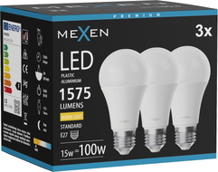 Mexen Nova 3x LED-Glühbirne E27, A60, 15W, Warm - 3000K, 1575 lm - L100-E27-1530-01x03