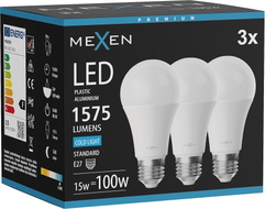 Mexen Nova 3x LED-Glühbirne E27, A60, 15W, Kalt - 6500K, 1575 lm - L100-E27-1565-01x03