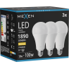 Mexen Nova 3x LED-Glühbirne E27, A70, 18W, Warm - 3000K, 1890 lm - L100-E27-1830-01x03